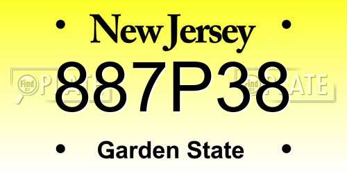 887P38 New Jersey License Plate