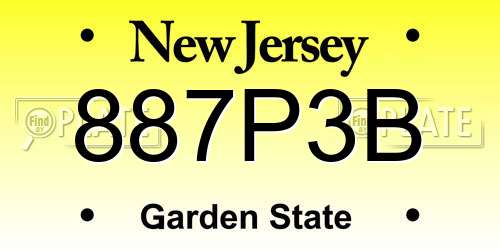 887P3B New Jersey License Plate