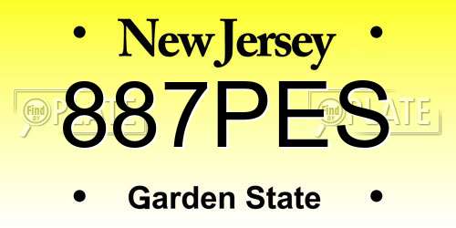 887PES New Jersey License Plate