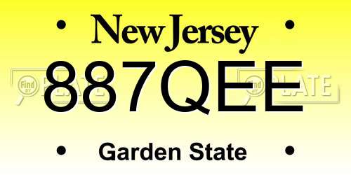 887QEE New Jersey License Plate