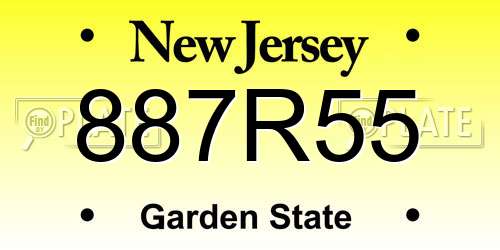887R55 New Jersey License Plate