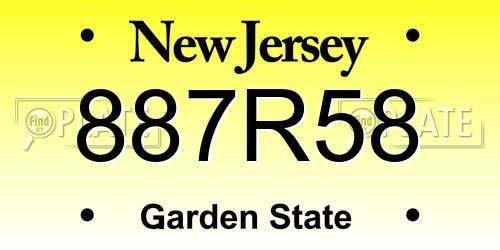 887R58 New Jersey License Plate