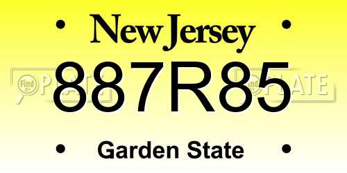 887R85 New Jersey License Plate