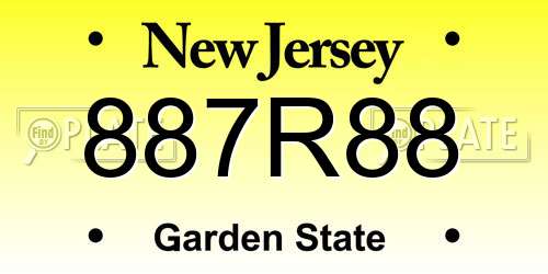 887R88 New Jersey License Plate