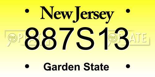 887S13 New Jersey License Plate