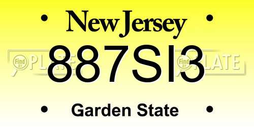 887SI3 New Jersey License Plate