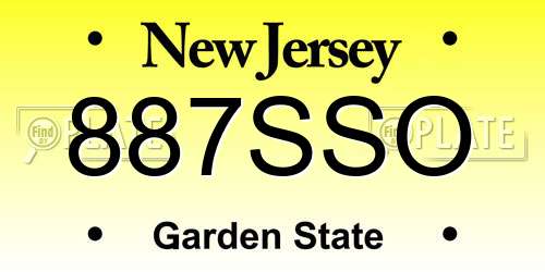 887SSO New Jersey License Plate