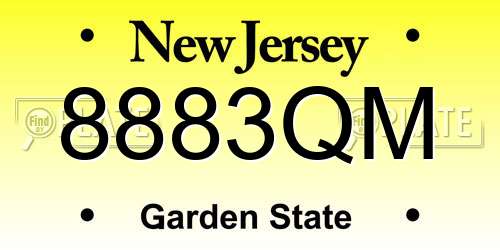 8883QM New Jersey License Plate