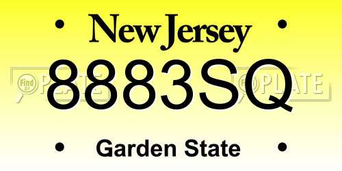 8883SQ New Jersey License Plate