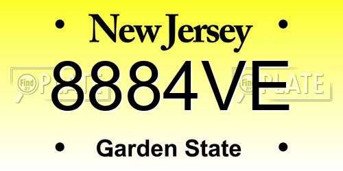 8884VE New Jersey License Plate
