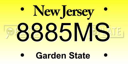 8885MS New Jersey License Plate