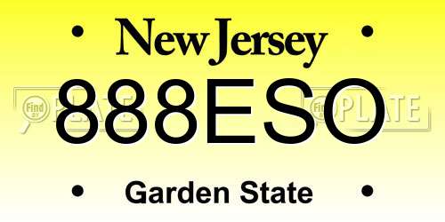 888ESO New Jersey License Plate