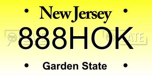 888HOK New Jersey License Plate