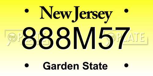 888M57 New Jersey License Plate