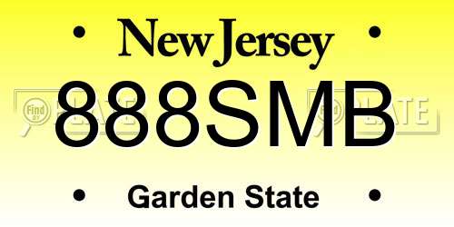 888SMB New Jersey License Plate