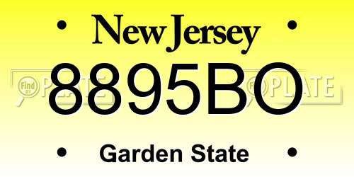 8895BO New Jersey License Plate