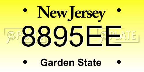 8895EE New Jersey License Plate