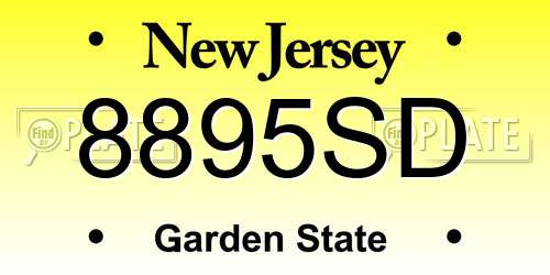 8895SD New Jersey License Plate