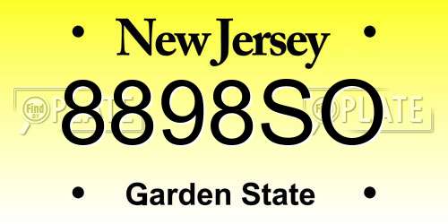 8898SO New Jersey License Plate