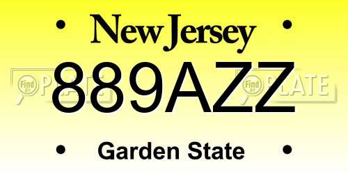889AZZ New Jersey License Plate