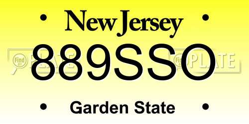 889SSO New Jersey License Plate