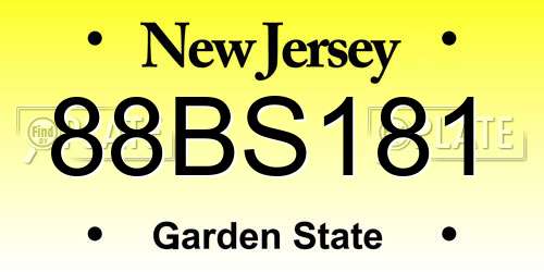 88BS181 New Jersey License Plate