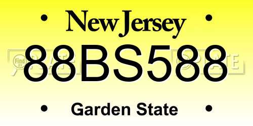 88BS588 New Jersey License Plate