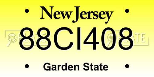 88CI408 New Jersey License Plate