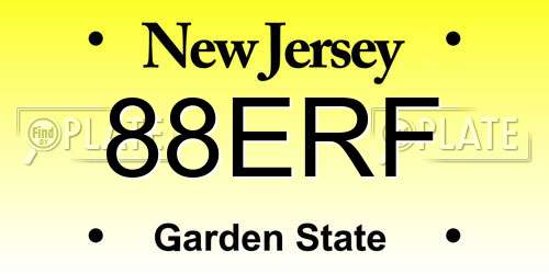 88ERF New Jersey License Plate