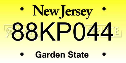 88KP044 New Jersey License Plate