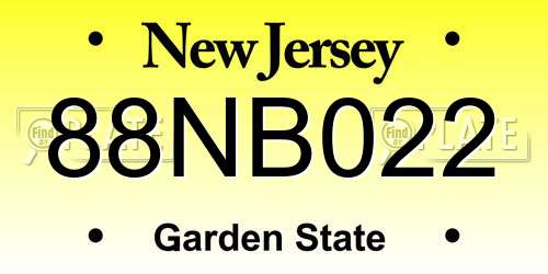 88NB022 New Jersey License Plate