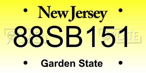 88SB151 New Jersey License Plate