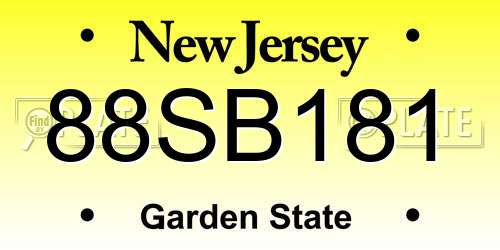 88SB181 New Jersey License Plate