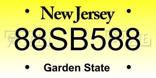 88SB588 New Jersey License Plate