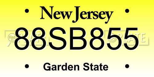 88SB855 New Jersey License Plate