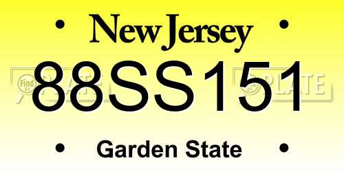 88SS151 New Jersey License Plate