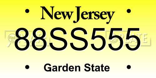 88SS555 New Jersey License Plate