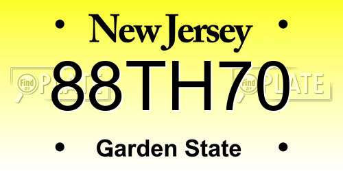 88TH70 New Jersey License Plate