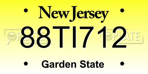 88TI712 New Jersey License Plate