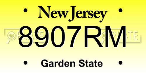8907RM New Jersey License Plate