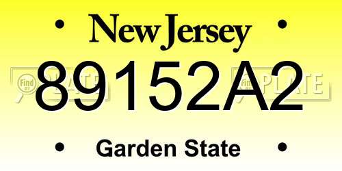 89152A2 New Jersey License Plate