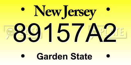 89157A2 New Jersey License Plate
