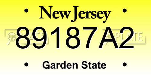 89187A2 New Jersey License Plate