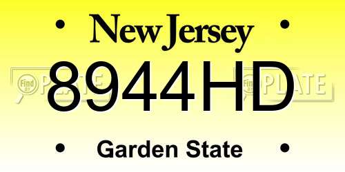 8944HD New Jersey License Plate