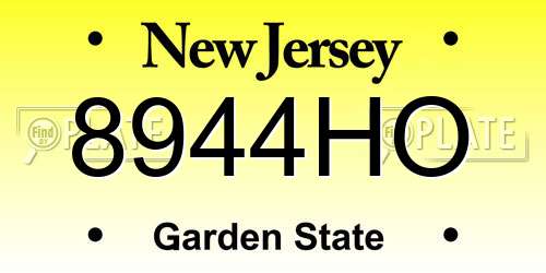 8944HO New Jersey License Plate