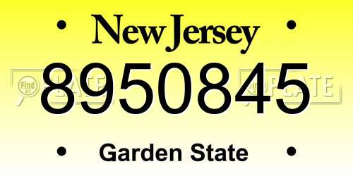 8950845 New Jersey License Plate