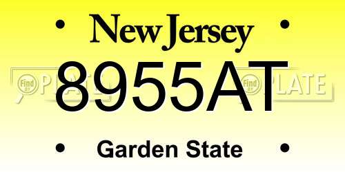8955AT New Jersey License Plate