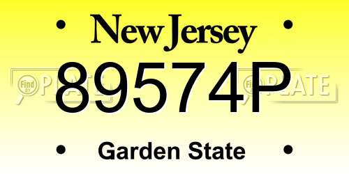 89574P New Jersey License Plate