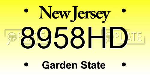 8958HD New Jersey License Plate
