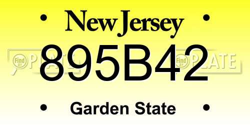 895B42 New Jersey License Plate